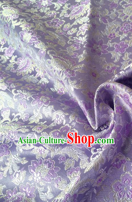 Chinese Traditional Tang Suit Purple Brocade Classical Pattern Dragons Design Silk Fabric Material Satin Drapery