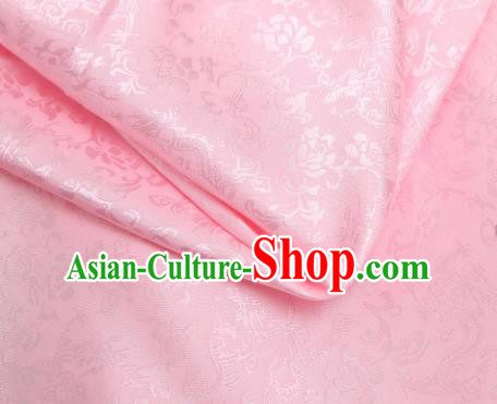 Chinese Traditional Pink Brocade Classical Pattern Design Silk Fabric Material Satin Drapery