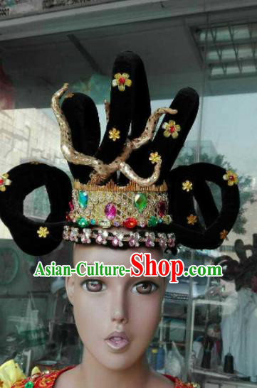 Chinese Traditional Classical Dance Hair Accessories Ancient Peri Wigs for Women