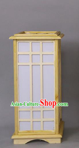 Chinese Traditional Palace Lantern Desk Lamp Carving Wood LED Light