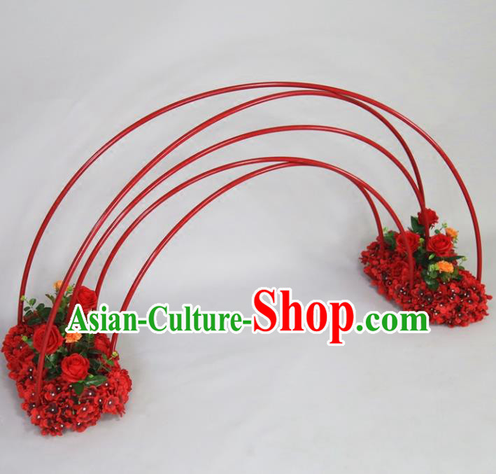 Chinese Traditional Wedding Rainbow Bridge Films Props Iron Red Decoration