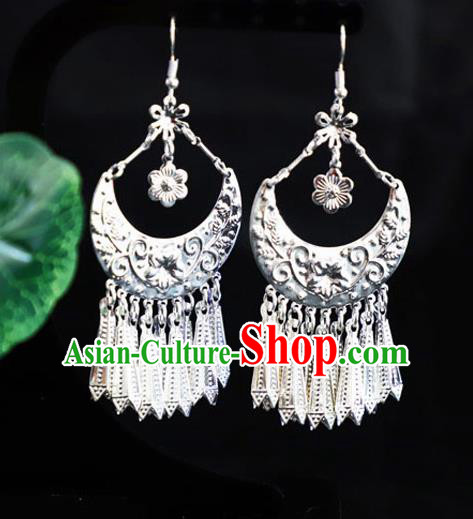 Chinese Traditional Miao Nationality Ear Accessories Wedding Earrings for Women