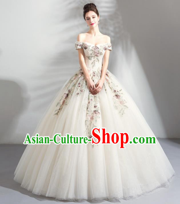 Top Grade Handmade Fancy Wedding Dress Princess Wedding Gown for Women