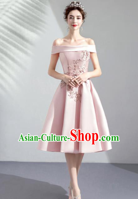 Top Grade Handmade Compere Costumes Catwalks Pink Formal Dress for Women