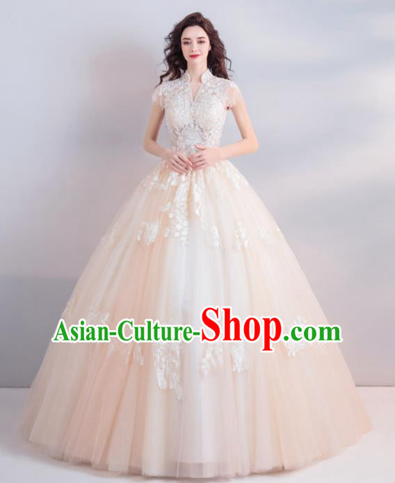 Handmade Top Grade Princess Wedding Dress Fancy Embroidered Wedding Gown for Women