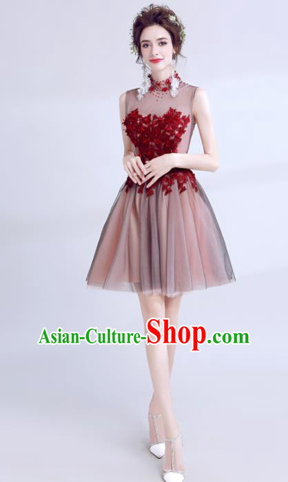 Top Grade Handmade Compere Costume Catwalks Short Formal Dress for Women