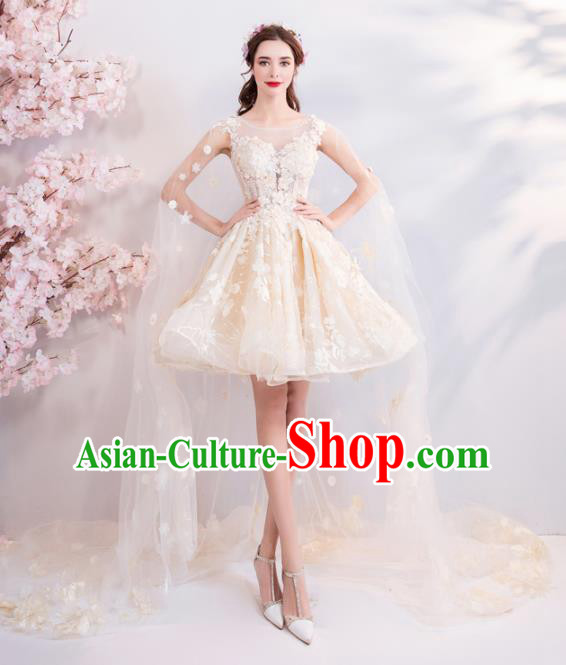 Top Grade Compere Short Bubble Formal Dress Handmade Catwalks Angel Full Dress for Women