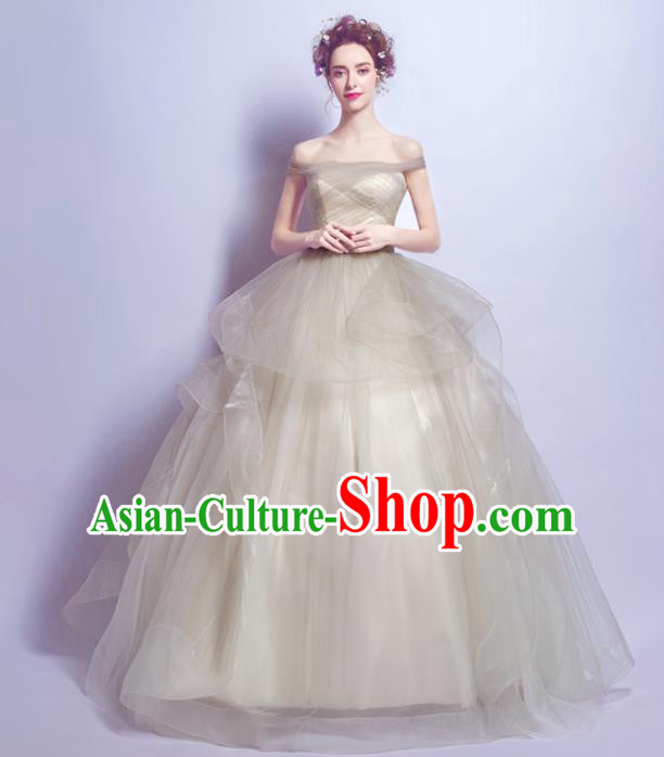 Handmade Bride Noble Wedding Dress Fancy Formal Dress Wedding Gown for Women