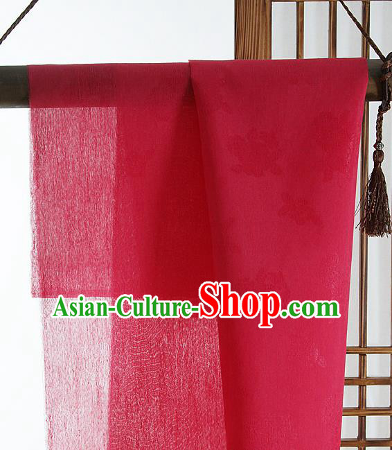 Asian Korean Traditional Rosy Tough Silk Fabric Hanbok Silk Material