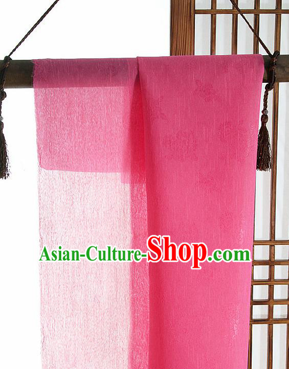 Asian Korean Traditional Water Red Tough Silk Fabric Hanbok Silk Material