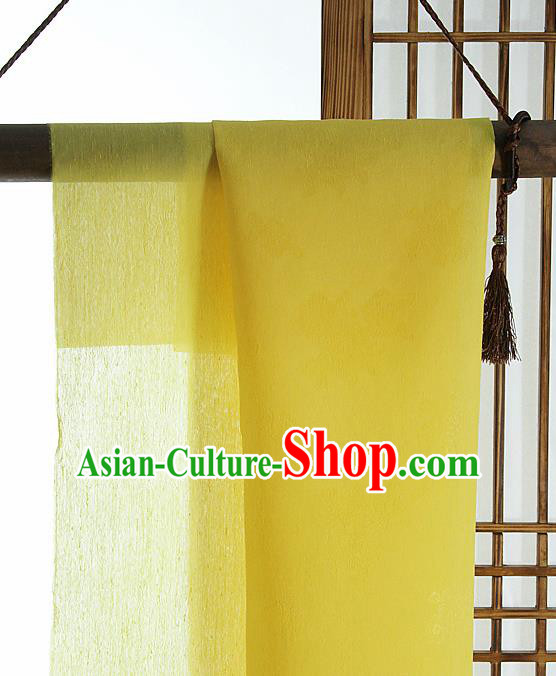 Asian Korean Traditional Lemon Yellow Tough Silk Fabric Hanbok Silk Material