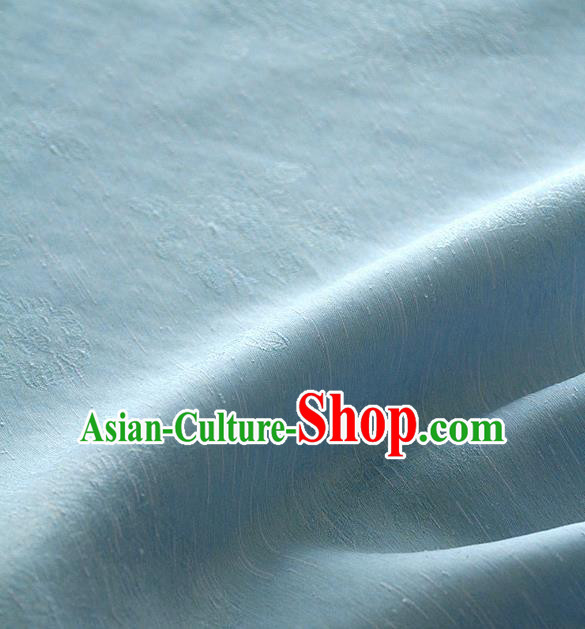 Asian Korean Traditional Light Blue Tough Silk Fabric Hanbok Silk Material