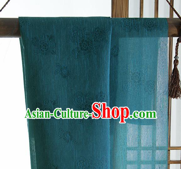 Asian Korean Traditional Peacock Green Tough Silk Fabric Hanbok Silk Material