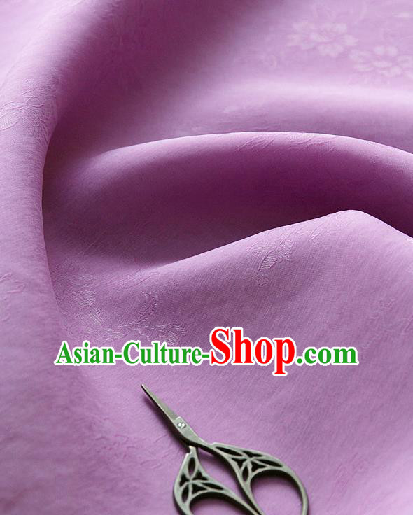 Asian Korean Traditional Lilac Tajung Fabric Classical Pattern Thin Tough Silk Fabric Hanbok Silk Material