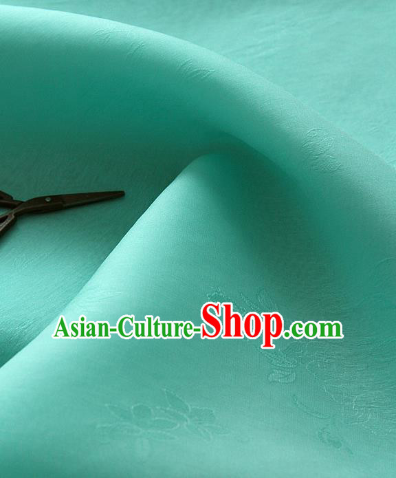 Asian Korean Traditional Lake Blue Tajung Fabric Classical Pattern Thin Tough Silk Fabric Hanbok Silk Material