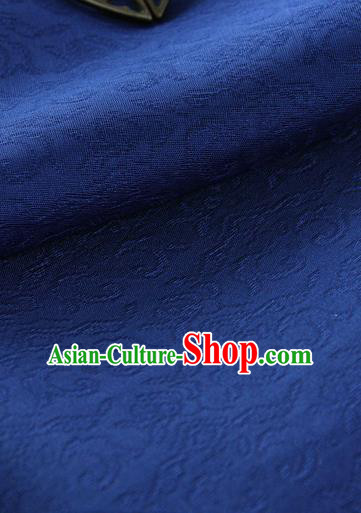 Asian Korean Traditional Royalblue Tajung Fabric Classical Pattern Thin Tough Silk Fabric Hanbok Silk Material