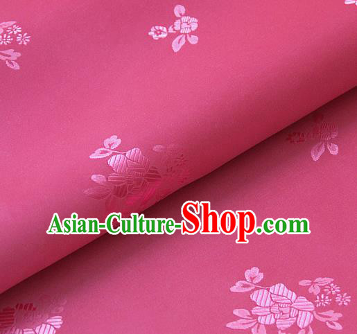 Asian Traditional Palace Drapery Korean Hanbok Royal Pattern Rosy Brocade Satin Fabric