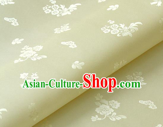 Asian Traditional Palace Drapery Korean Hanbok Royal Pattern Beige Brocade Satin Fabric