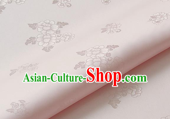 Asian Traditional Palace Drapery Korean Hanbok Royal Pattern Pink Brocade Satin Fabric