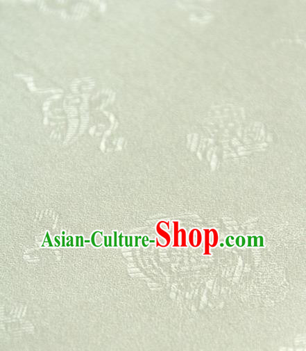 Asian Traditional Palace Drapery Korean Hanbok Beige Brocade Satin Fabric