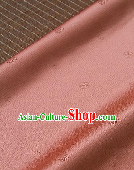 Asian Traditional Classical Pattern Orange Silk Drapery Korean Hanbok Palace Brocade Fabric