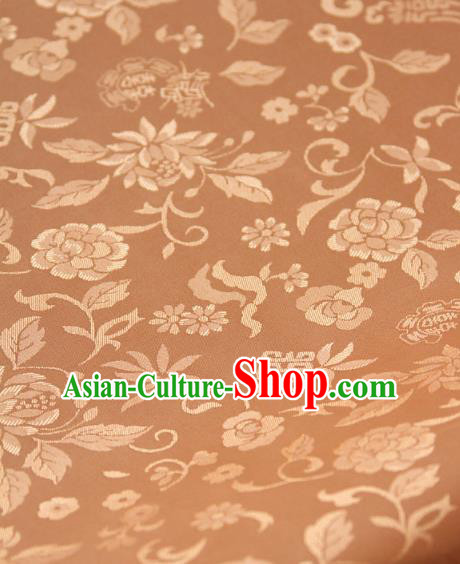 Asian Traditional Palace Drapery Korean Hanbok Royal Chrysanthemum Pattern Champagne Brocade Satin Fabric