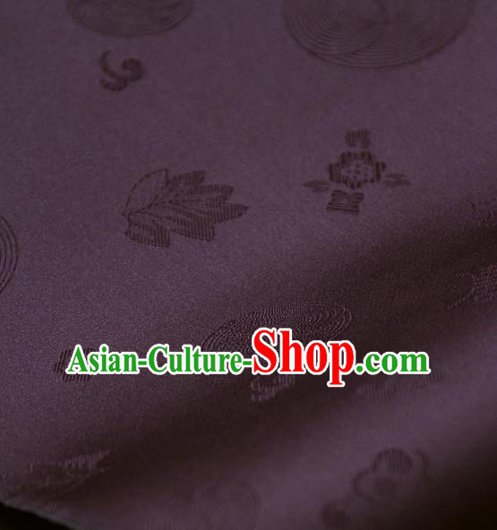 Asian Traditional Classical Pattern Purple Satin Drapery Korean Hanbok Palace Brocade Silk Fabric