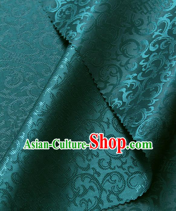 Asian Chinese Traditional Palace Drapery Chinese Royal Pattern Peacock Green Brocade Satin Fabric Tang Suit Silk Fabric Material