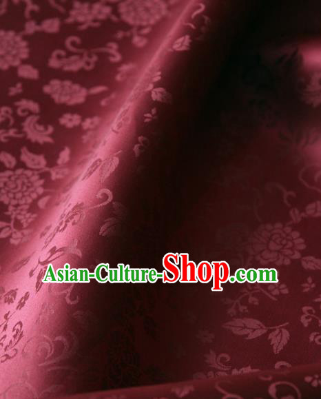 Asian Chinese Traditional Palace Drapery Chinese Royal Pattern Amaranth Brocade Satin Fabric Tang Suit Silk Fabric Material