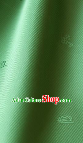 Asian Korean Traditional Palace Drapery Royal Pattern Green Brocade Satin Fabric Silk Fabric Material