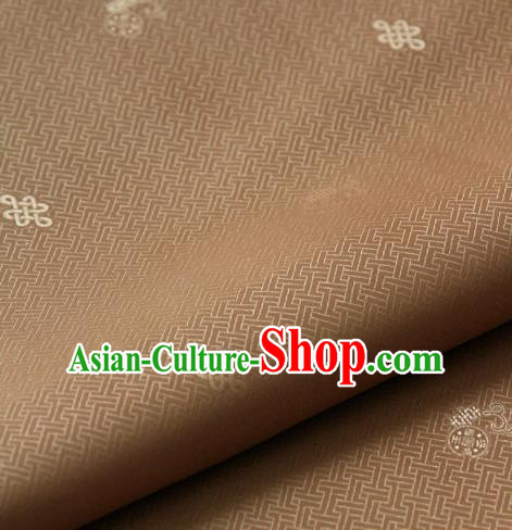 Asian Korean Ancient Costume Drapery Traditional Palace Pattern Brown Brocade Satin Fabric Silk Fabric Material