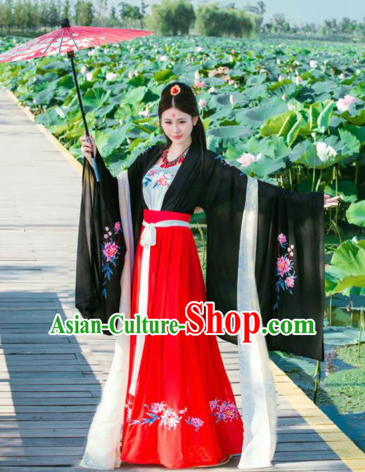 Chinese Traditional Nobility Lady Historical Costumes Ancient Tang Dynasty Hanfu Dress for Women