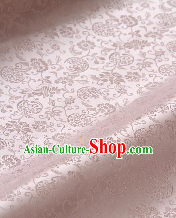 Traditional Asian Pink Satin Classical Pattern Drapery Korean Hanbok Palace Brocade Silk Fabric