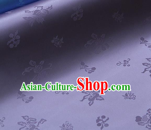 Traditional Asian Lilac Satin Classical Pattern Drapery Korean Hanbok Palace Brocade Silk Fabric