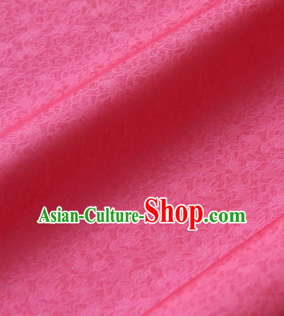 Traditional Asian Rosy Brocade Classical Pattern Drapery Korean Hanbok Palace Satin Silk Fabric