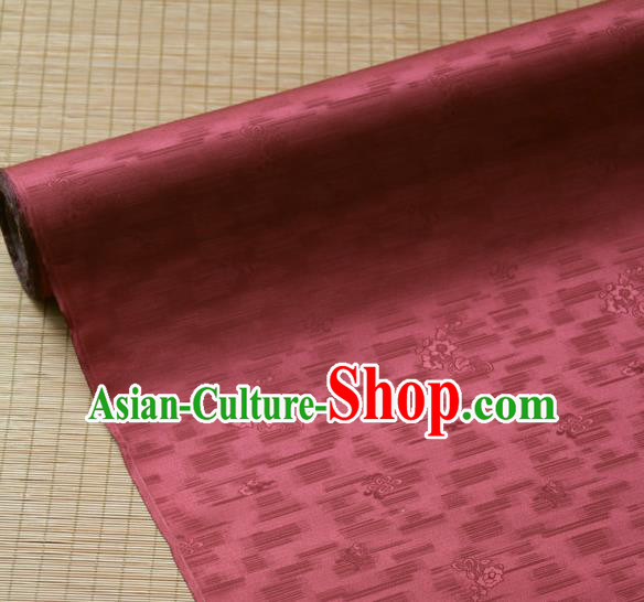 Traditional Asian Classical Roses Pattern Purplish Red Brocade Drapery Korean Hanbok Palace Satin Silk Fabric