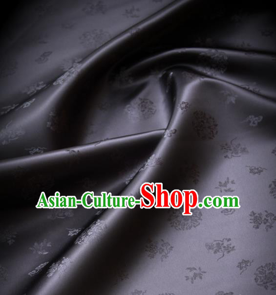 Traditional Asian Cloth Drapery Grey Brocade Korean Hanbok Palace Satin Silk Fabric