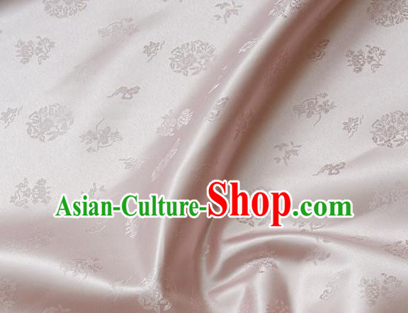 Traditional Asian Cloth Drapery Light Pink Brocade Korean Hanbok Palace Satin Silk Fabric