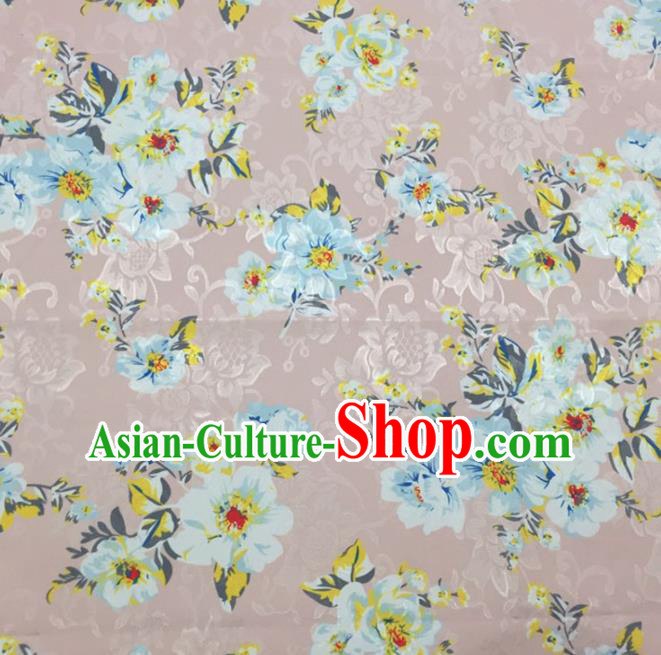 Chinese Traditional Apparel Fabric Pink Brocade Classical Pattern Design Silk Material Satin Drapery