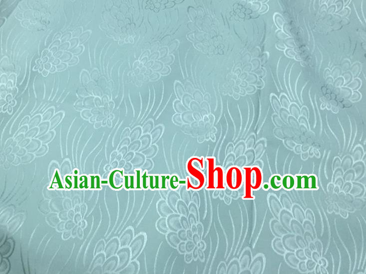 Chinese Traditional Apparel Fabric Green Brocade Classical Pattern Design Silk Material Satin Drapery