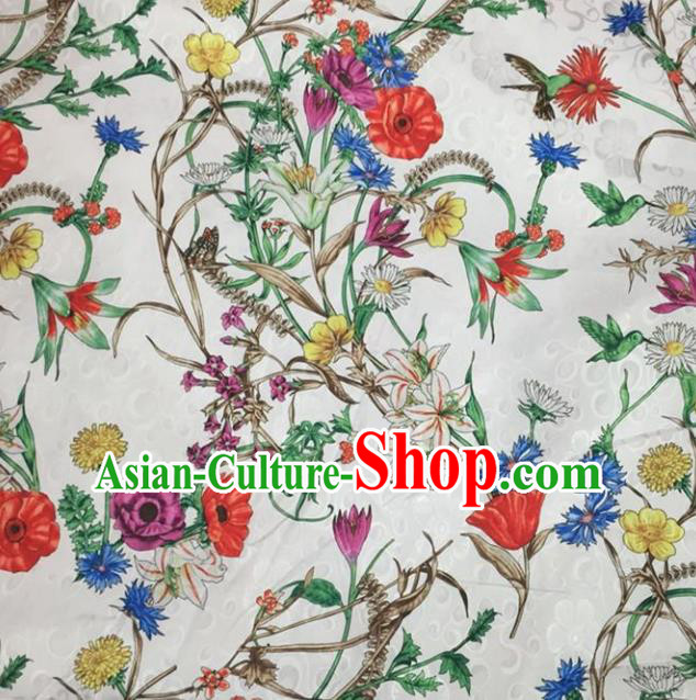 Chinese Traditional Apparel Fabric Printing Brocade Classical Pattern Design Silk Material Satin Drapery