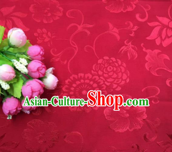 Chinese Traditional Apparel Fabric Red Qipao Brocade Classical Pattern Design Silk Material Satin Drapery