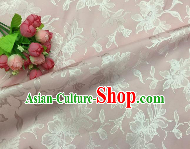 Chinese Traditional Apparel Fabric Pink Qipao Brocade Classical Pattern Design Silk Material Satin Drapery