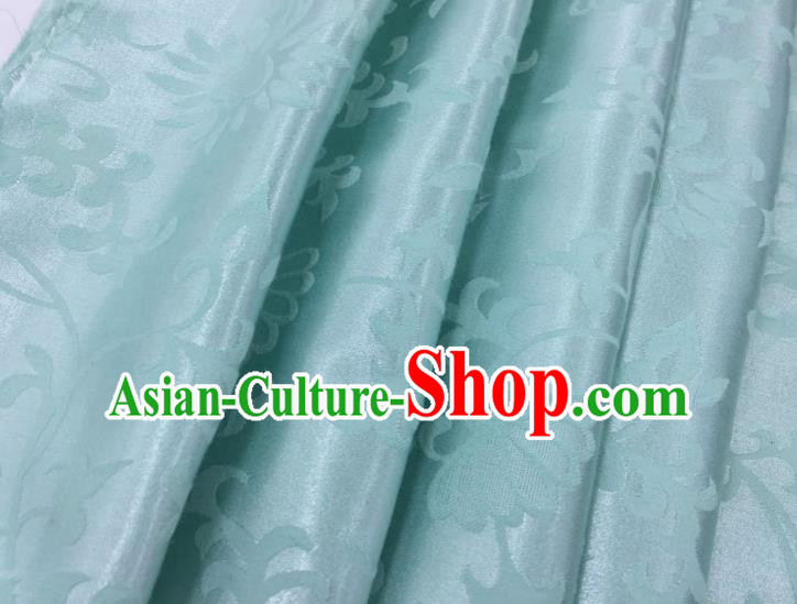 Chinese Traditional Apparel Fabric Qipao Light Blue Brocade Classical Pattern Design Silk Material Satin Drapery