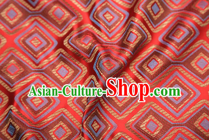 Chinese Traditional Apparel Qipao Fabric Red Brocade Classical Pattern Design Material Satin Drapery