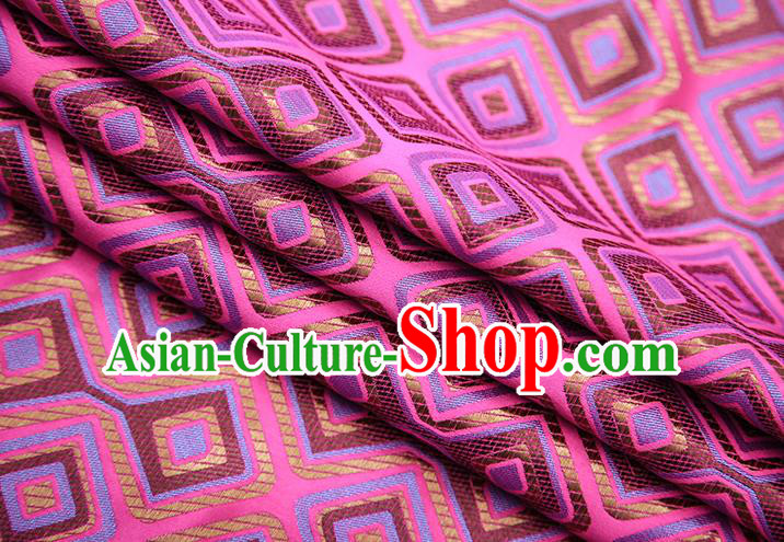 Chinese Traditional Apparel Qipao Fabric Rosy Brocade Classical Pattern Design Material Satin Drapery