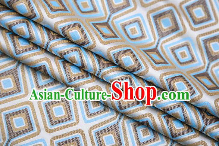 Chinese Traditional Apparel Qipao Fabric White Brocade Classical Pattern Design Material Satin Drapery