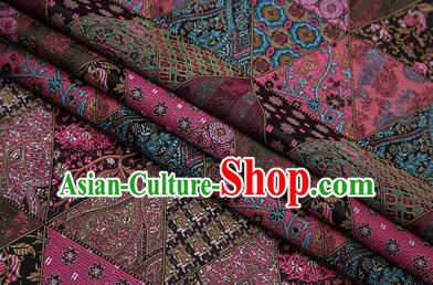 Chinese Traditional Apparel Fabric Tibetan Robe Brocade Classical Pattern Design Material Satin Drapery