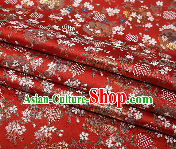 Chinese Traditional Jacquard Satin Fabric Red Brocade Classical Pattern Design Material Drapery
