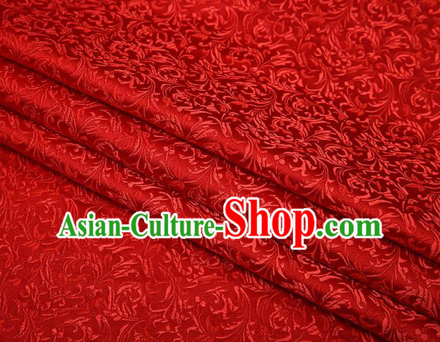 Top Grade Chinese Traditional Red Brocade Fabric Tang Suit Satin Material Classical Pattern Design Drapery